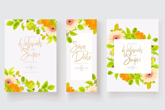 Floral wedding invitation template design