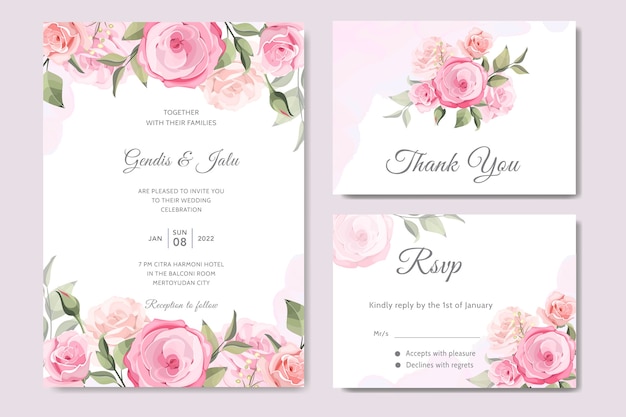 floral wedding invitation template