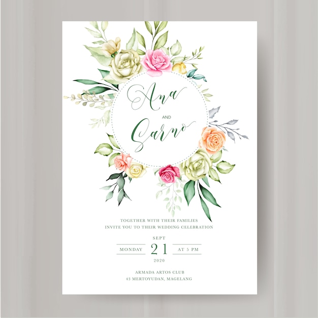 Floral Wedding Invitation Template