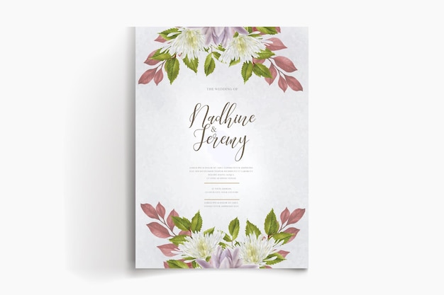 floral wedding invitation template