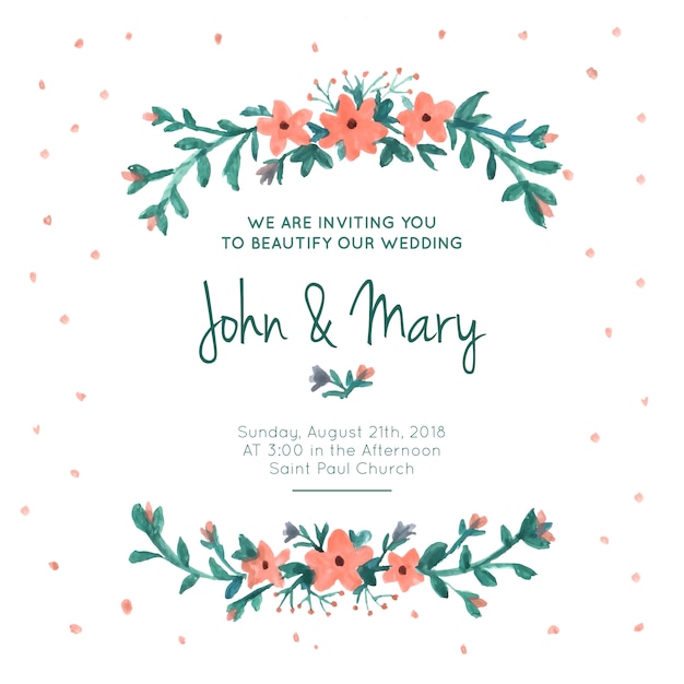 Floral wedding invitation