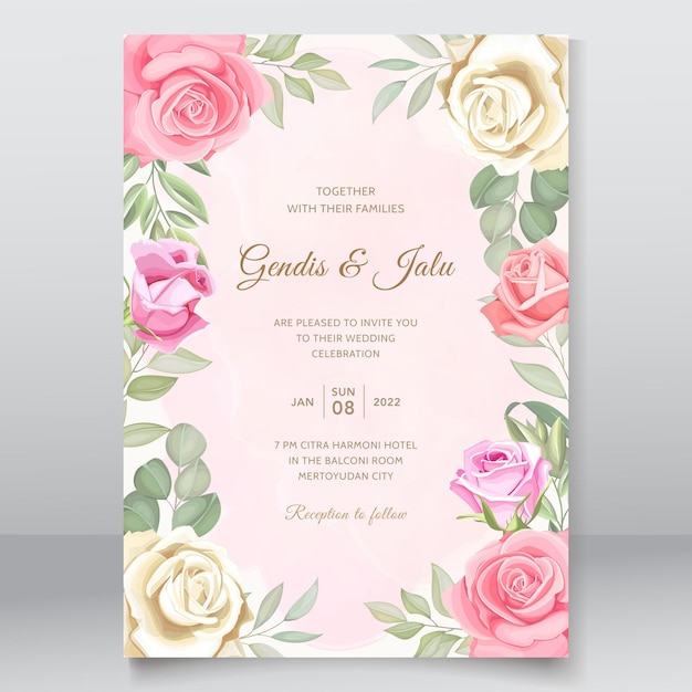 floral wedding invitation