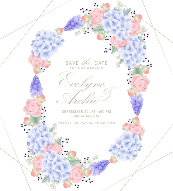 floral wedding invitation 