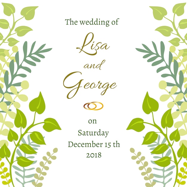 Floral wedding invitation