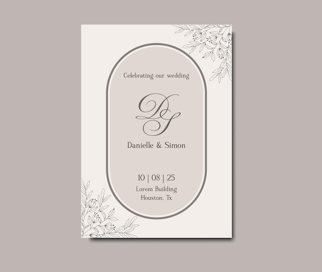 Vector floral wedding invitations design templates letter paper size