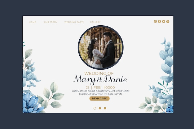 Floral wedding landing page