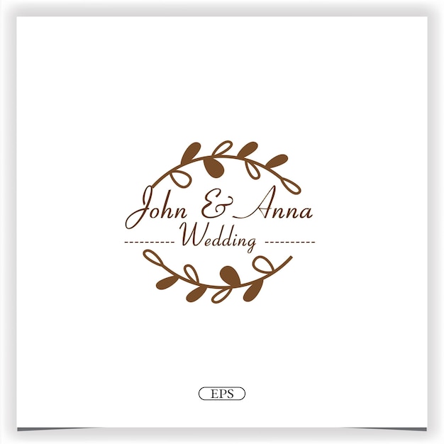 Floral wedding logo premium elegant template vector eps 10