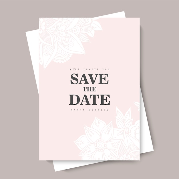 Floral wedding template - hand drawn flowers