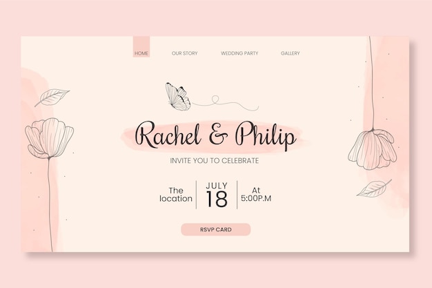 Floral wedding web template