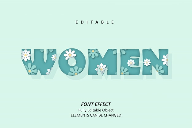 Floral Women Text Effect Premium