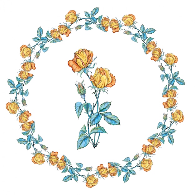 Floral wreath.   Floral frame.