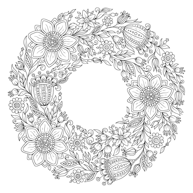 Floral wreath illustration