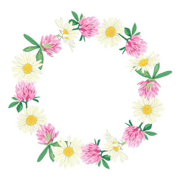 Floral wreath isolated on white