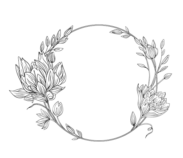 Floral wreath Round floral frame