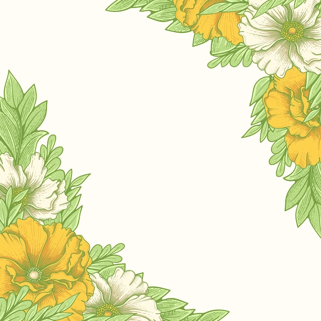 florals ornament frame design template