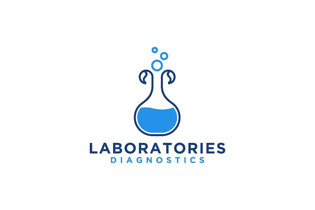 Florence flash tube glassware logo design laboratory nature leaf icon symbol pharmaceutical