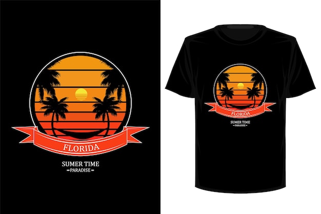 Florida beach retro vintage t shirt design