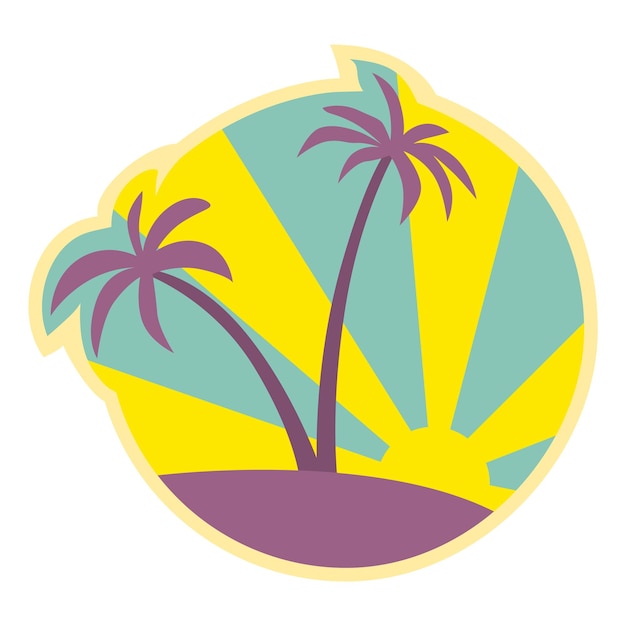 Florida beach vibes tshirt and apparel vector design sticker print poster emblem with palm trees and sun