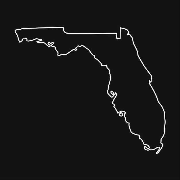 Vector florida map on black background