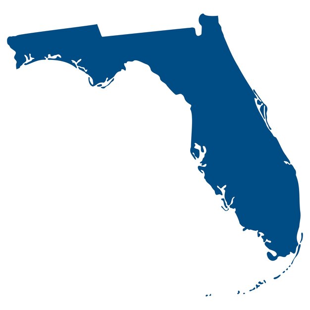 Vector florida state map map of the us state of florida