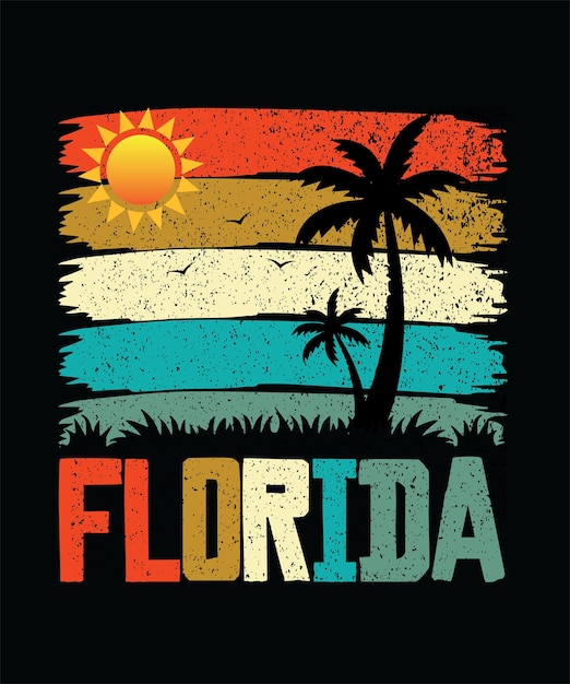 FLORIDA TSHIRT DESIGNTSHIRT DESIGN PRINT TEMPLATETYPOGRAPHY VECTOR ILLUSTRATION