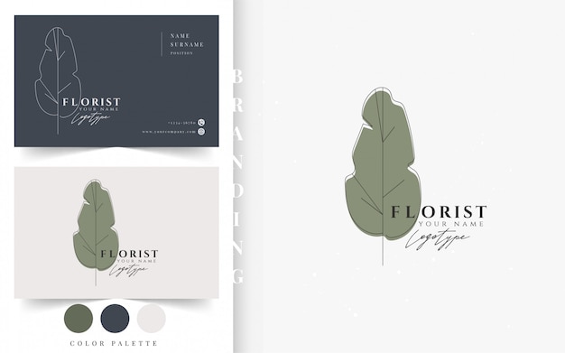 Vector florist business card template.