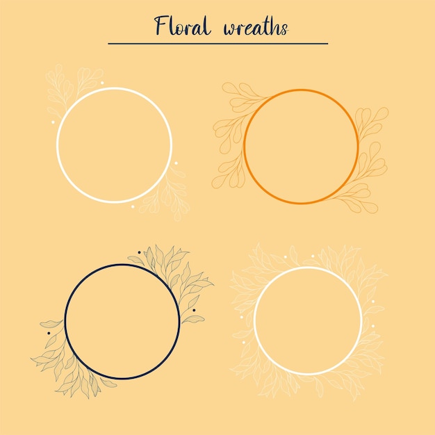 Flourish laurel wreaths for your designs Logo templates