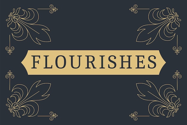 Flourishes calligraphic vintage ornamental background