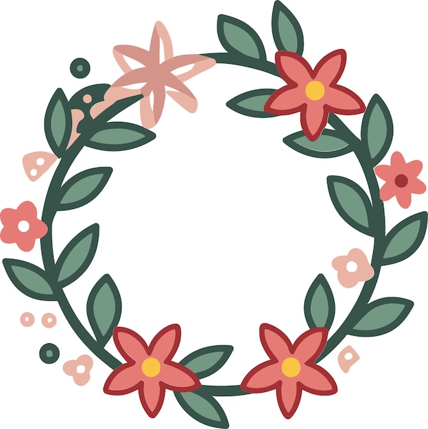 Flourishing Botanical Hoops WreathsVectorized Natures Charm Wreath Art