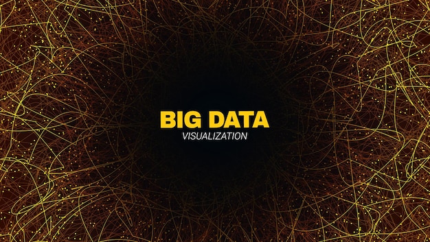 Flow of big data particles circular design