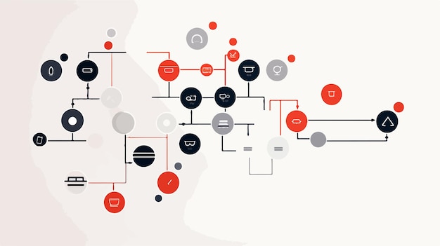 Vector flow chart from bicolor euro banking icon set