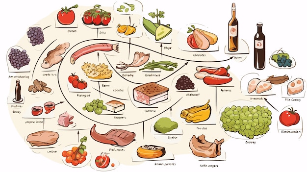 Flow Chart Showing Different Sources of Food