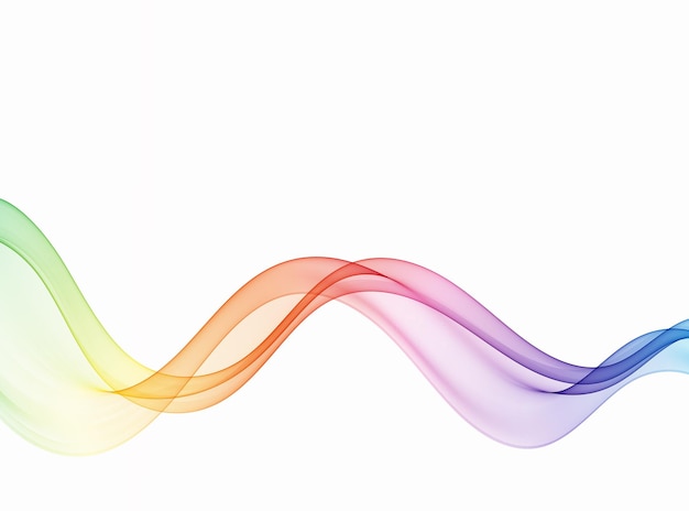 Vector flow of multicolored smooth abstract wave rainbow colored transparent element