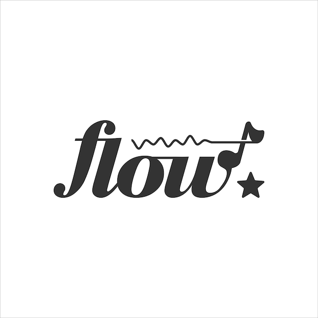 flow music logotype brand logo design