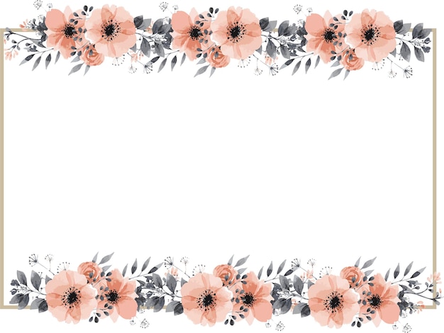 Vector flower background with watercolor