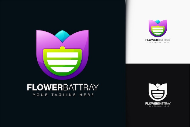 Flower battray logo design with gradient