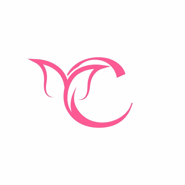 flower beautiful beauty logo letter C