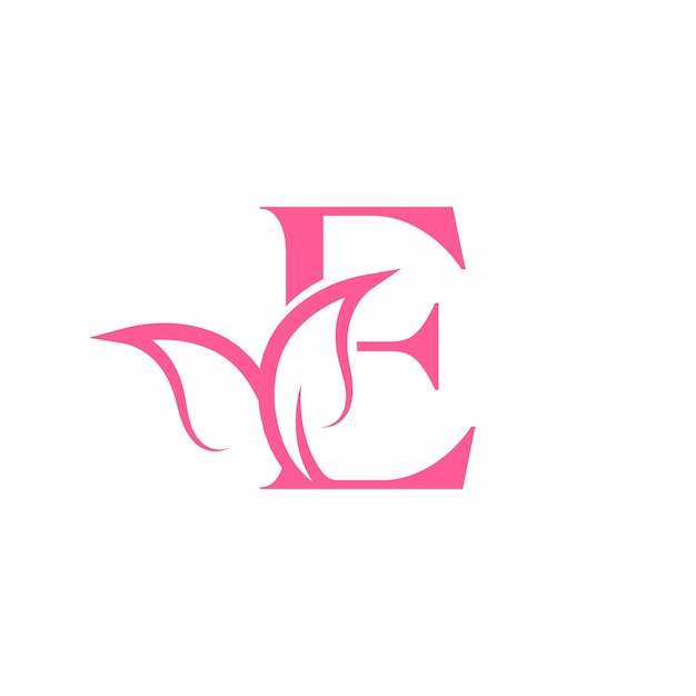 flower beautiful beauty logo letter E