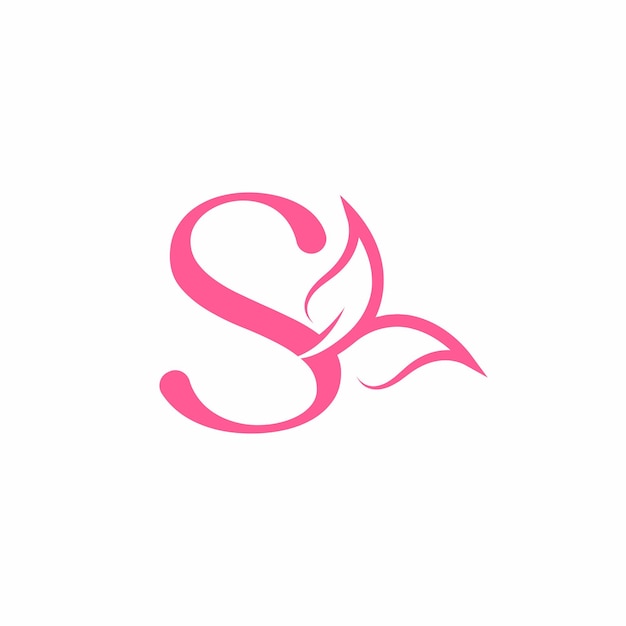 flower beautiful beauty logo letter S