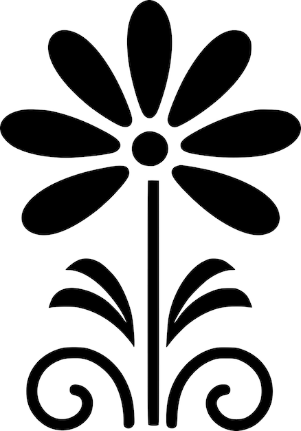 Flower Black and White Isolated Icon Vector illustration