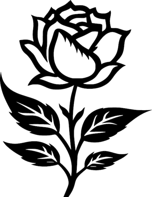 Flower Black and White Isolated Icon Vector illustration