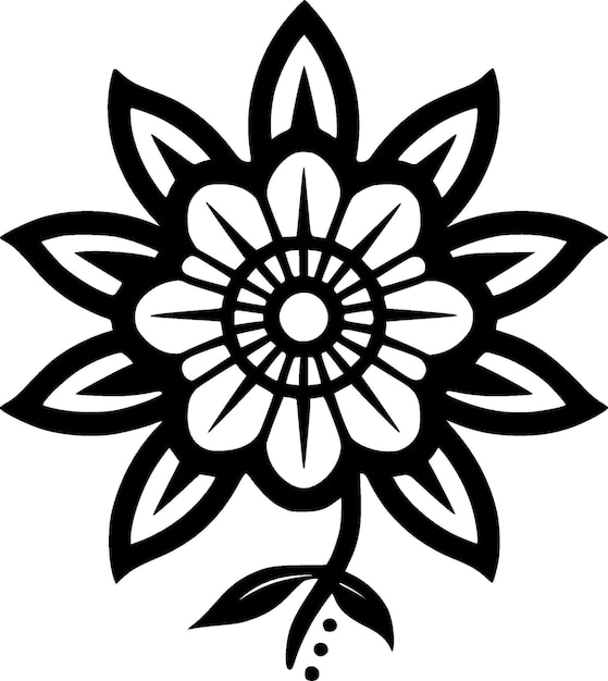 Flower Black and White Vector illustration