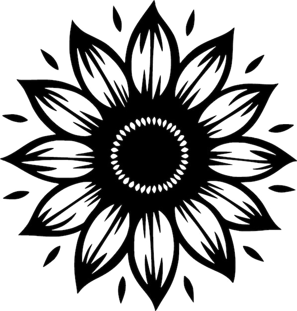 Flower Black and White Vector illustration