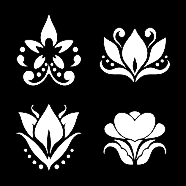 Flower Bloom Silhouette Vector Asset