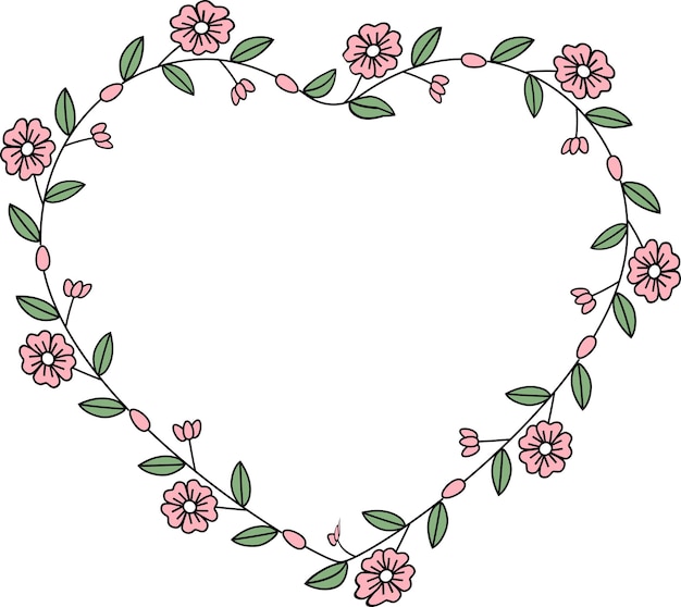 Flower border frame icon hand drawn for website, document, poster design, printing, application.