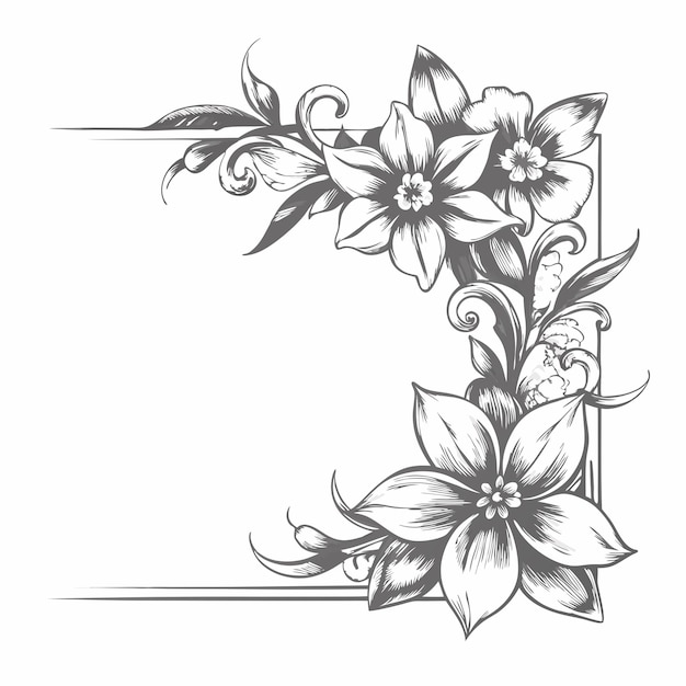 Vector flower border vector graphics illustration eps source file format lossless scaling icon design