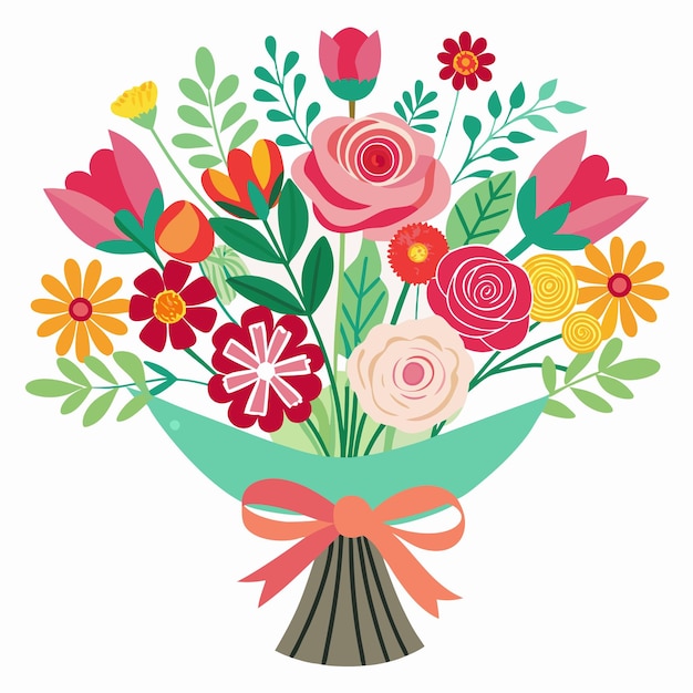 Flower Bouquet Clip Art Vector Illustration Design