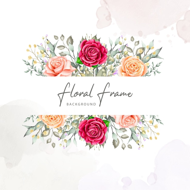 Flower bouquet frame watercolor collection