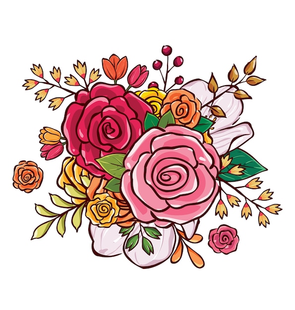 flower bouquet vector illustration