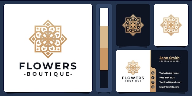 Flower boutique luxury logo with business card design